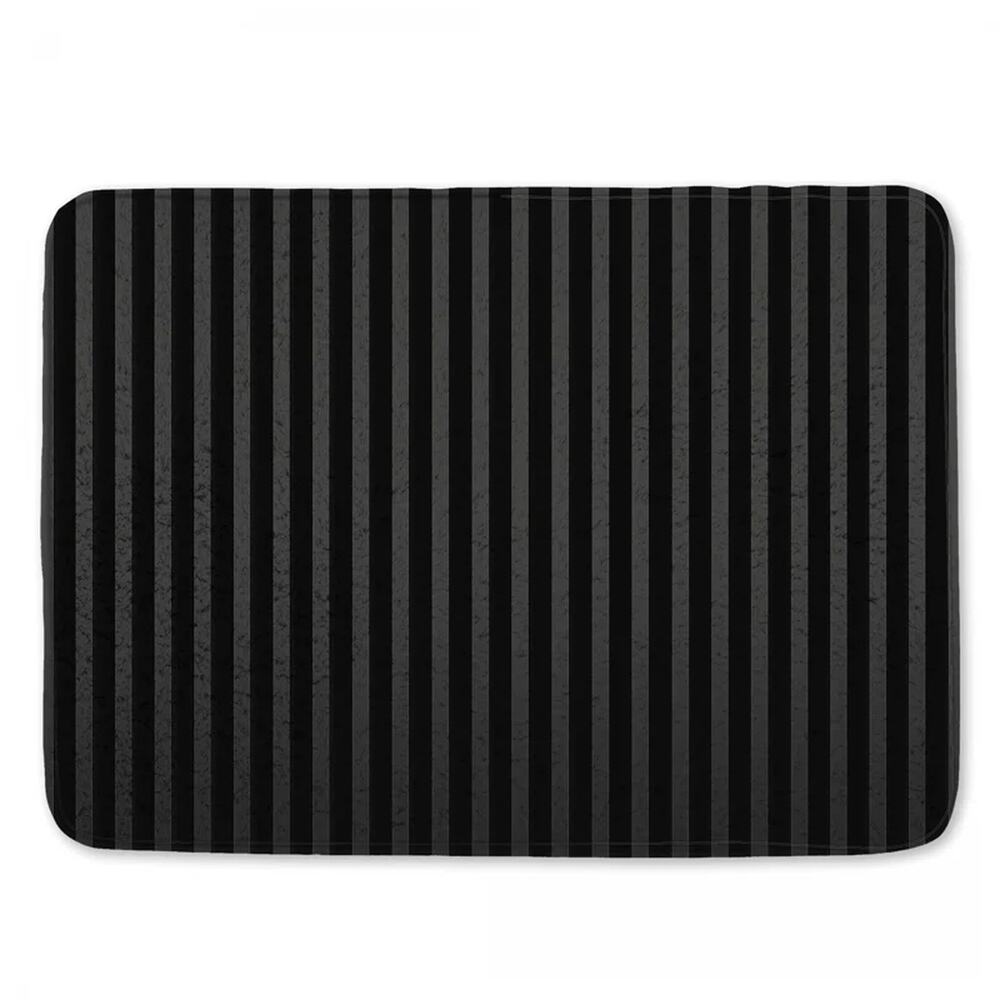 Black and Grey Stripes Bath Mat
